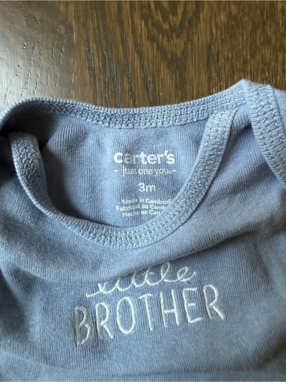 Carter's Blue & Navy 'Little Brother' 3-Pack Baby Bodysuits